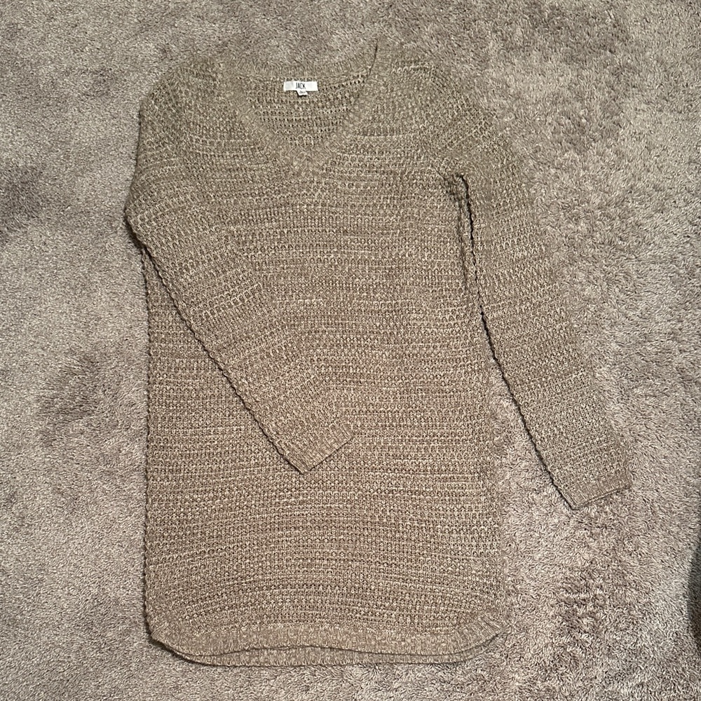 Jack by BB Dakota Taupe V-Neck Sweater Dress
